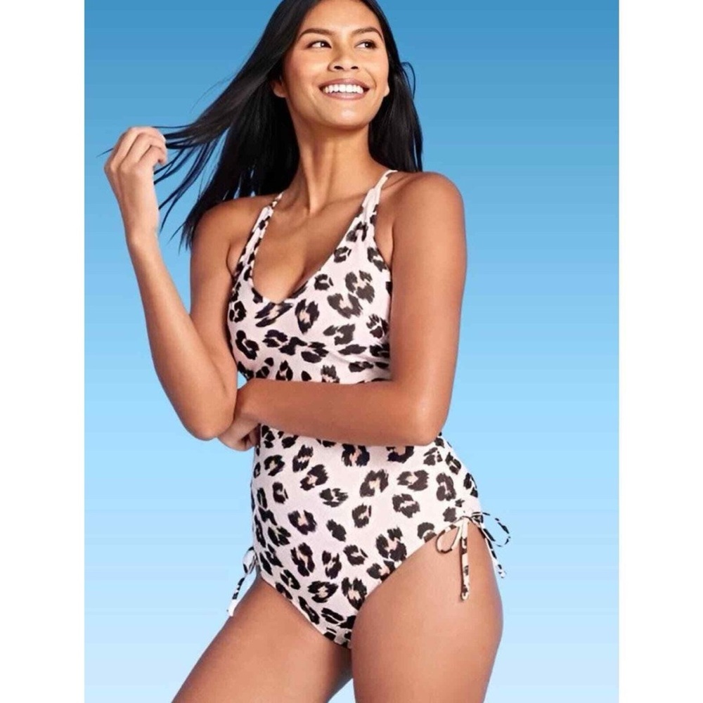 Kona Sol Leopard Print One-Piece Swimsuit